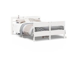 Maison Exclusive - Estructura De Cama Sin Colchón Madera De Pino Blanca 140x190 Cm