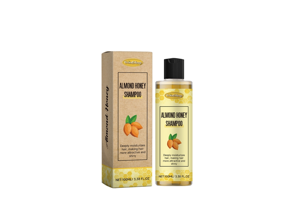 Champú nutritivo de almendras y miel para suavidad, brillo, hidratación profunda y protección del cabello.