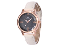 Reloj De Mujer Estudiante Moda Dial Redondo Analógico De Cuarzo Regalo Blanco