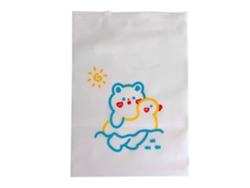 Bolsa de embalaje para ropa con estampado de oso, transparente, de polietileno, con cremallera sellada, para viaje, ropa, zapatos y cosméticos.
