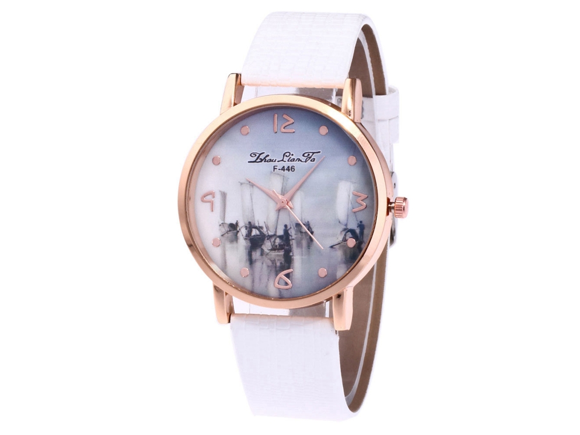 Reloj De Pulsera Zhoulianfa F-446 De Aleación Con Dial Redondo Y Display Analógico (blanco)