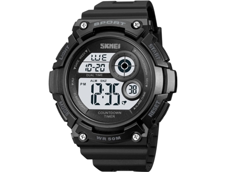 VEANXIN Relojes deportivos digitales Reloj de pulsera resistente al agua 50M-blanco negro