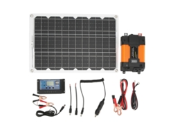 Sistema solar portátil de 4000 W, inversor de potencia, controlador de carga, 30 A, 12 V, 24 V, kit de panel solar de 18 W.