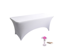 Toalha de Mesa Ajustada para Mesa Retangular de 1,8 M Capa de Mesa para Cama de Massagem com Elastano Elástico Branca