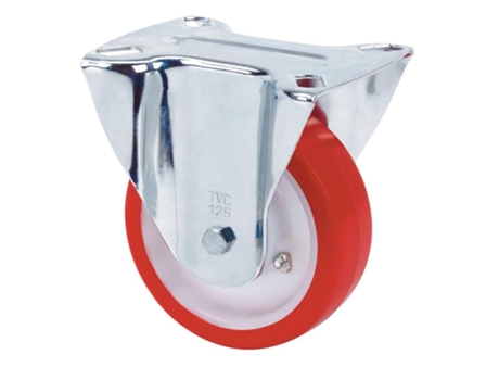 Rueda fija 17tvc125-pob nylon blanco-poliur.rojo eje bolas ALEX