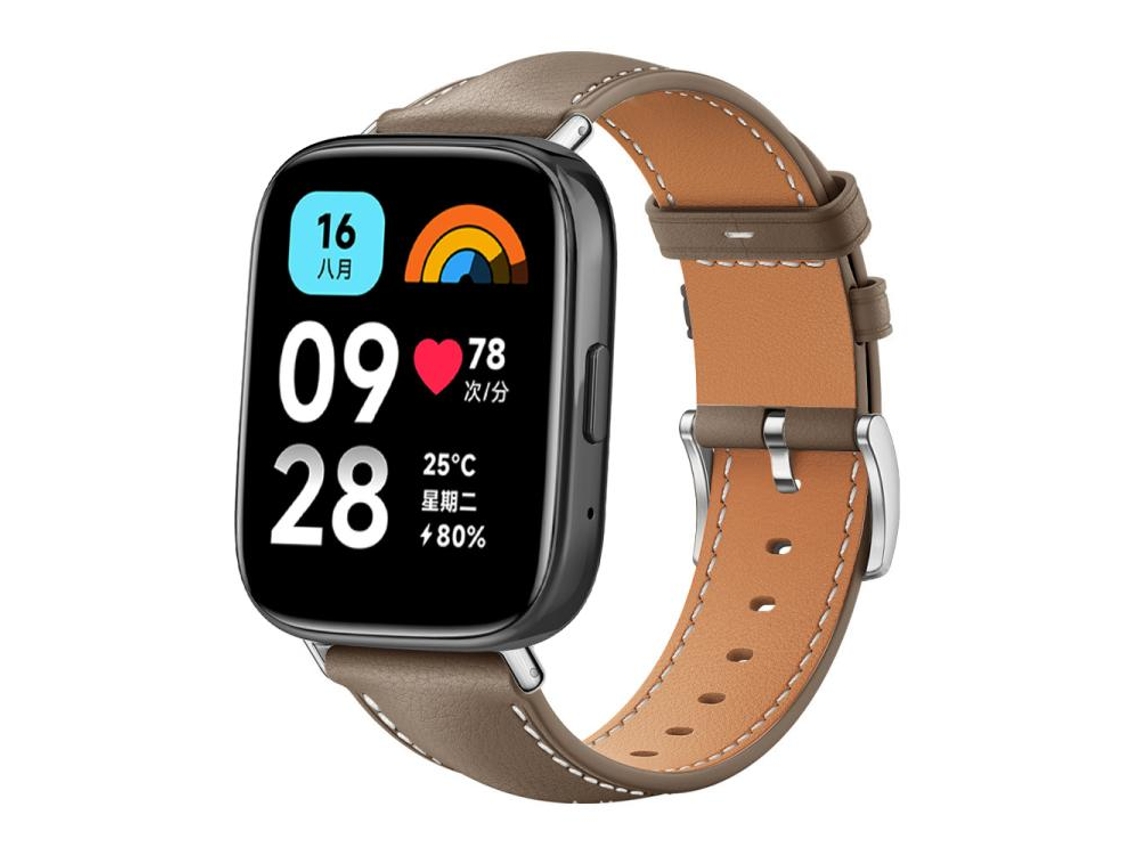 Correa para Redmi Watch 3 Active / Lite - Piel negra - Cabeza plana - Textura de tiburón (20 mm)