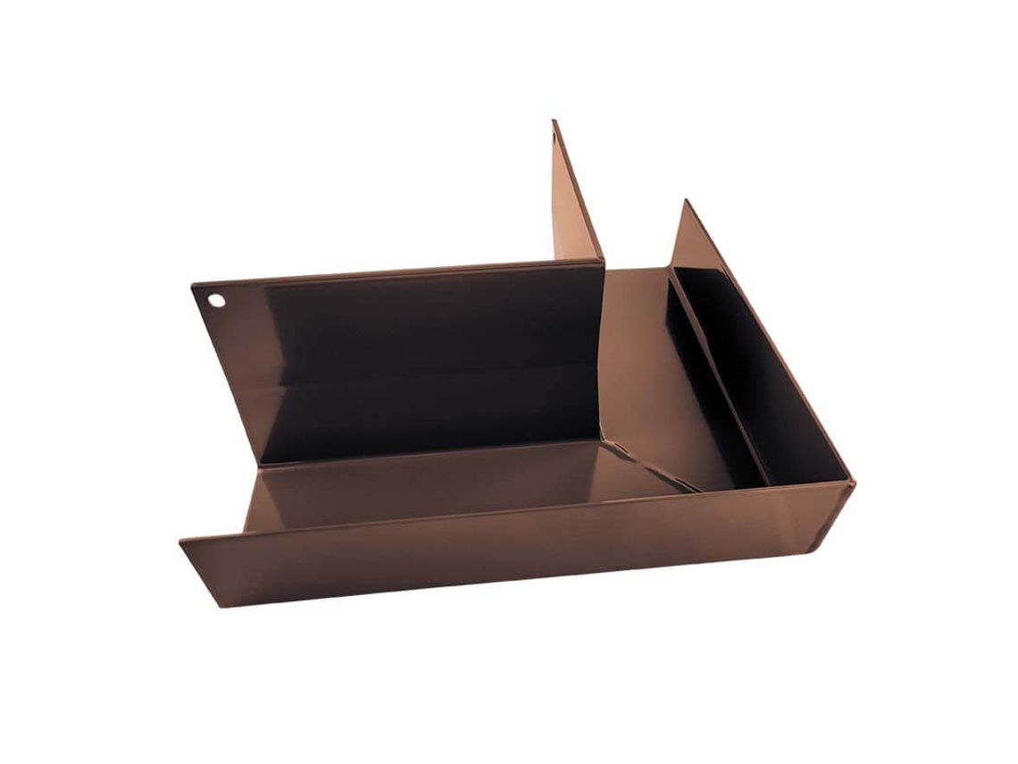 Esquina de canalón de aluminio Renoplast® Rk65, esquina exterior de 90° marrón, canalones, canaletas para lluvia, drenaje de techos