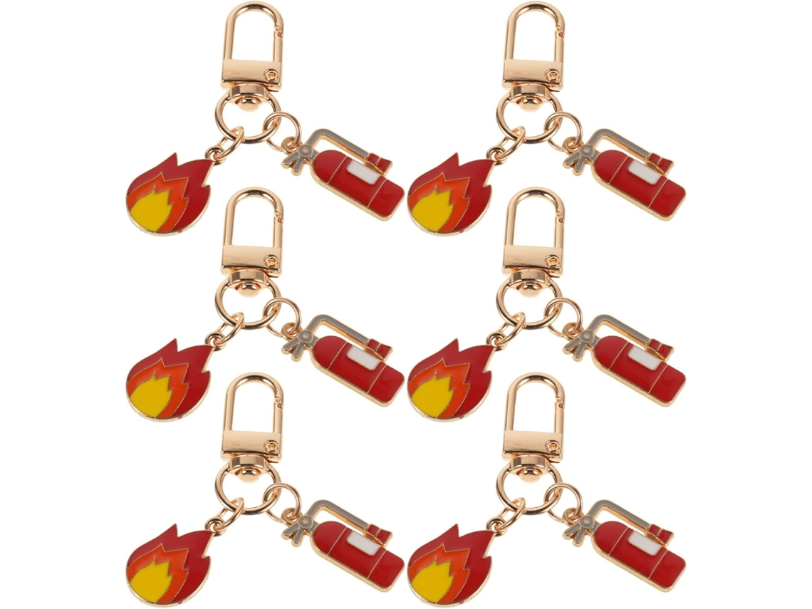 6 Decoración Llaveros De Bombero, Piezas,