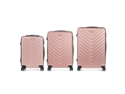 Juego de Maletas Rosa 3 Piezas BIGBUY