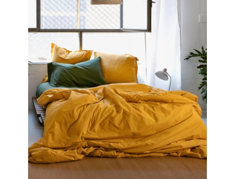 Funda de Edredón HAPPYFRIDAY Basic (220 x 220 cm - Algodón - Amarelo)