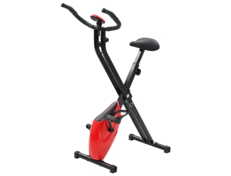 vidaXL Bicicleta estática magnética X con pulsómetro negra y roja