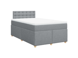 Maison Exclusive - Cama Box Spring Con Colchón Tela Gris Claro 120x190 Cm