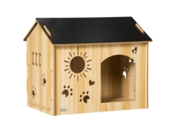 Caseta De Madera Con Ventilación Para Perros Pequeños, 69x50x59cm