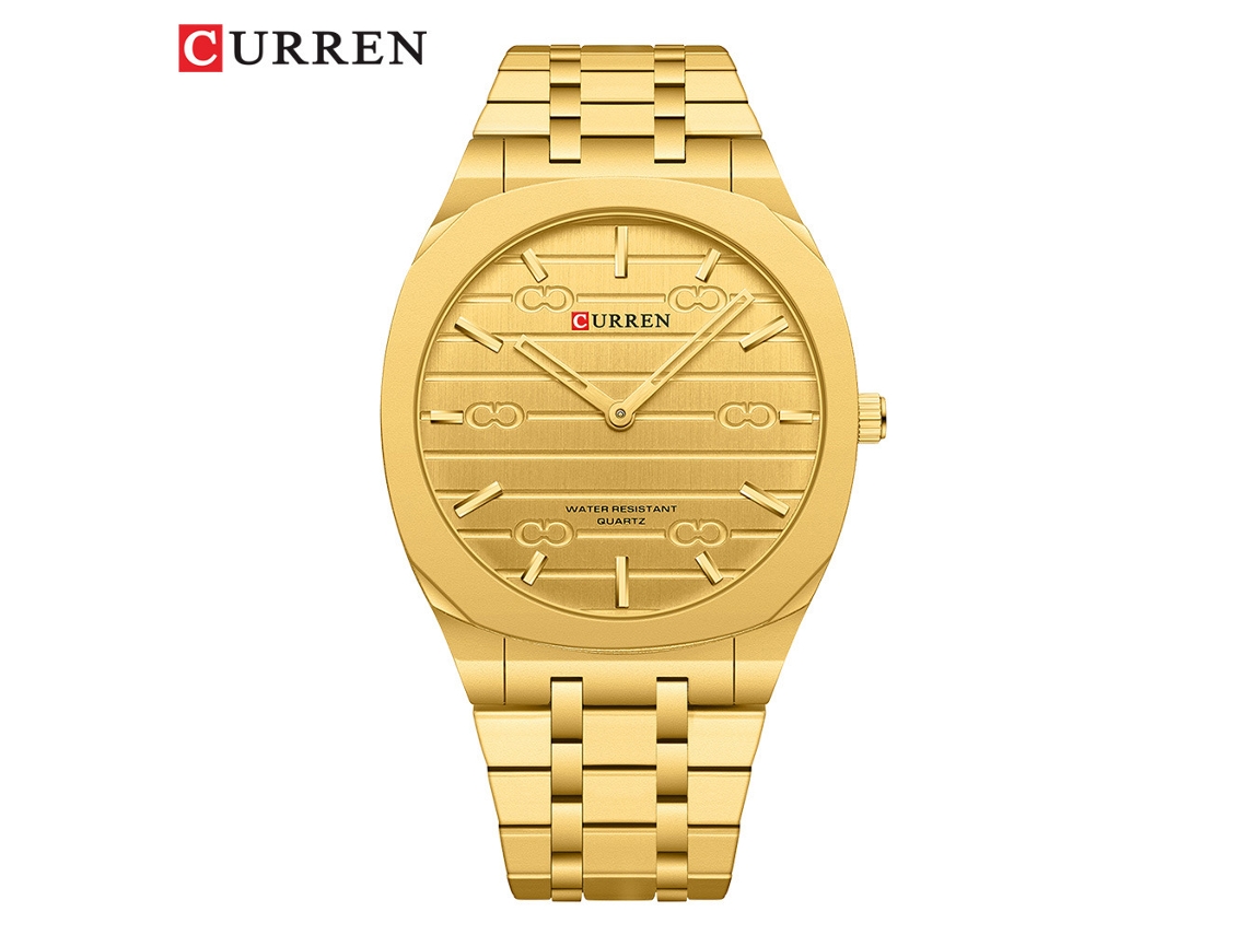 Reloj cuadrado ultrafino e impermeable (dorado), reloj de pulsera para negocios y personalizado, para hombre y mujer.