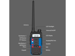Walkie Talkie Baofeng Uv-10r Vox De Doble Banda Con Reducción De Ruido (5-10 Km) Y Batería De Larga Duración.