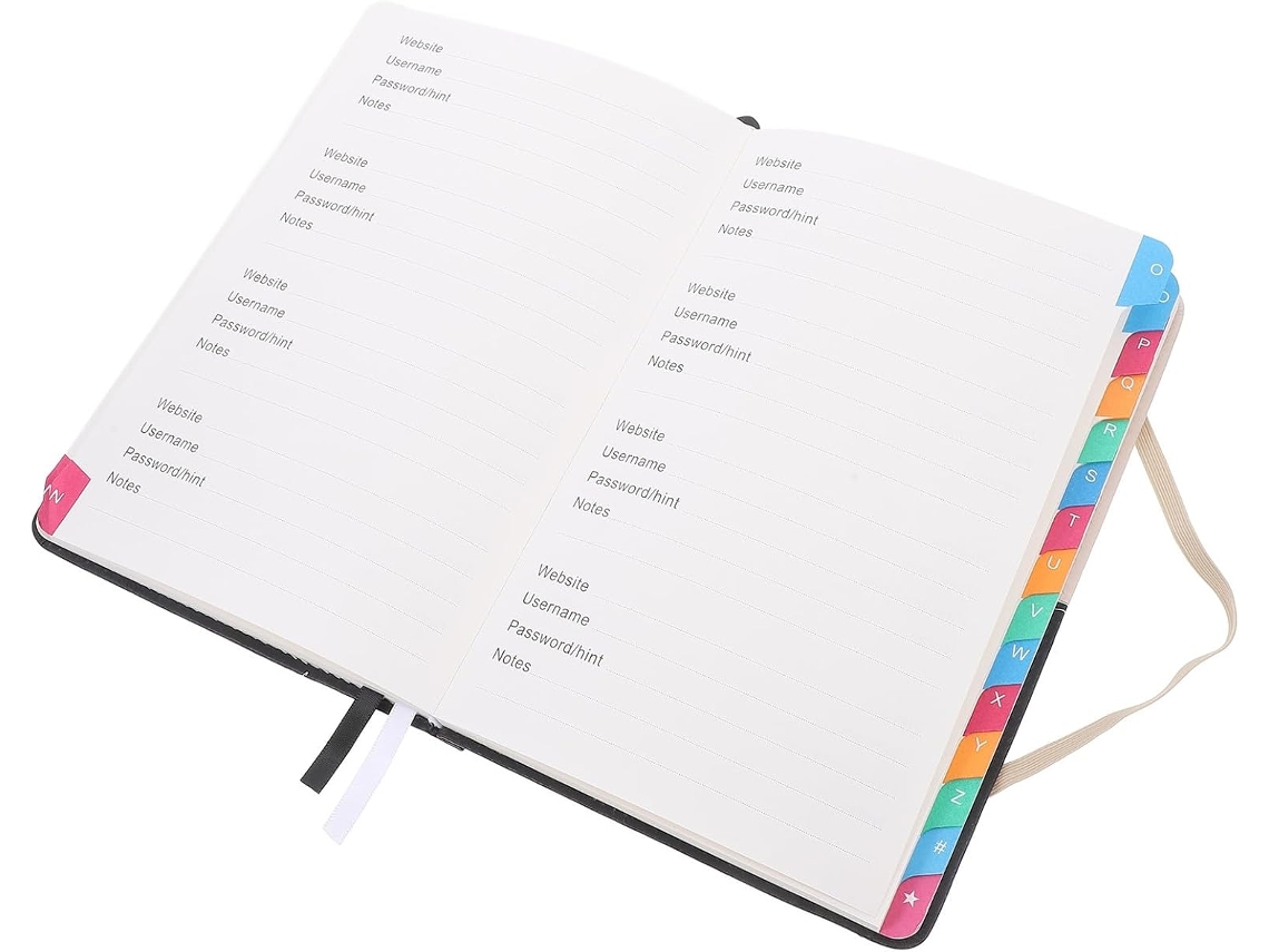 Organizador A5 En Blanco Y Negro Con Etiquetas Alfabéticas, Cuaderno Multiusos Para Contraseñas...