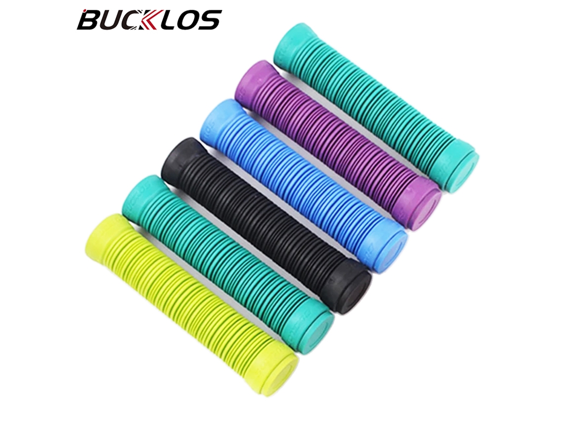 Puños de silicona Bucklos para bicicleta de montaña, suaves y antideslizantes, para manillar de BMX