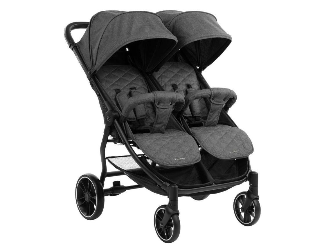 Cochecito gemelar Kikkaboo Happy 2 hasta 30 kg gris oscuro