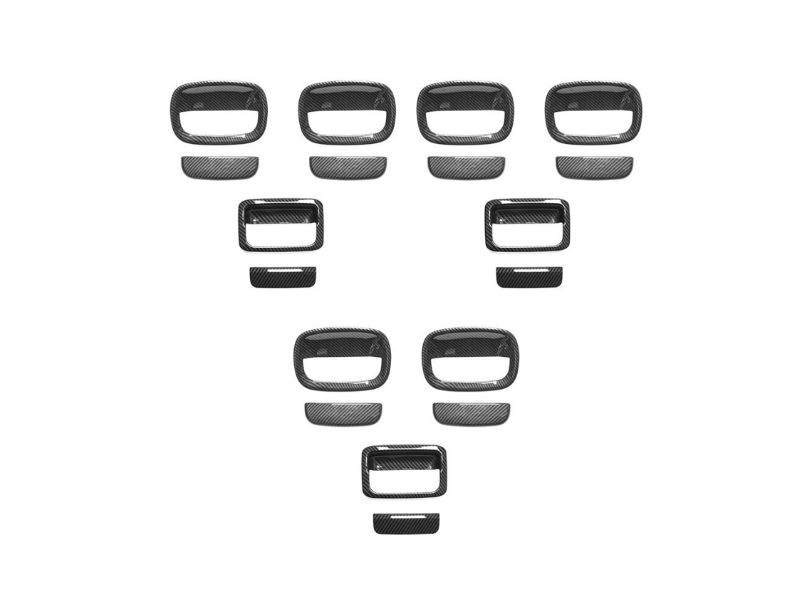 18x Carcasa De Manija De Puerta Exterior Cubierta Decorativa De Manija De Puerta Abs Con Vetas De Fibra De Carbono Para Jimny 2019-2021 Jb64 Jb74