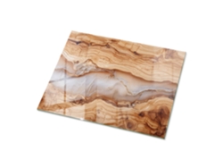 Espejo de sobremesa rectangular de cristal (80 x 60 cm - Madera natural con resina - Beige)