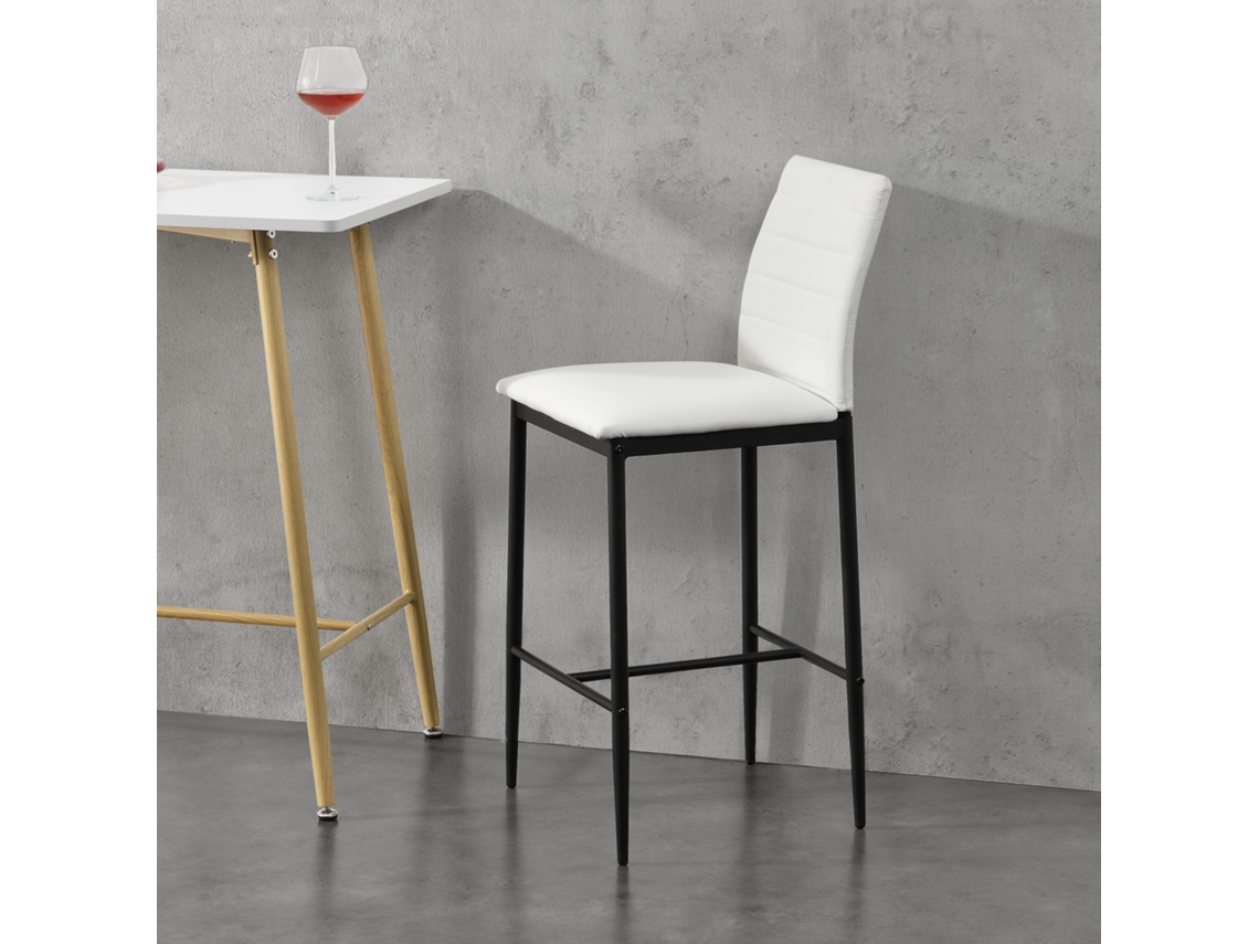 Conjunto de Cadeiras de Jantar [EN.CASA] Branco (Couro sintético, Aço - 96 x 43 x 47cm)