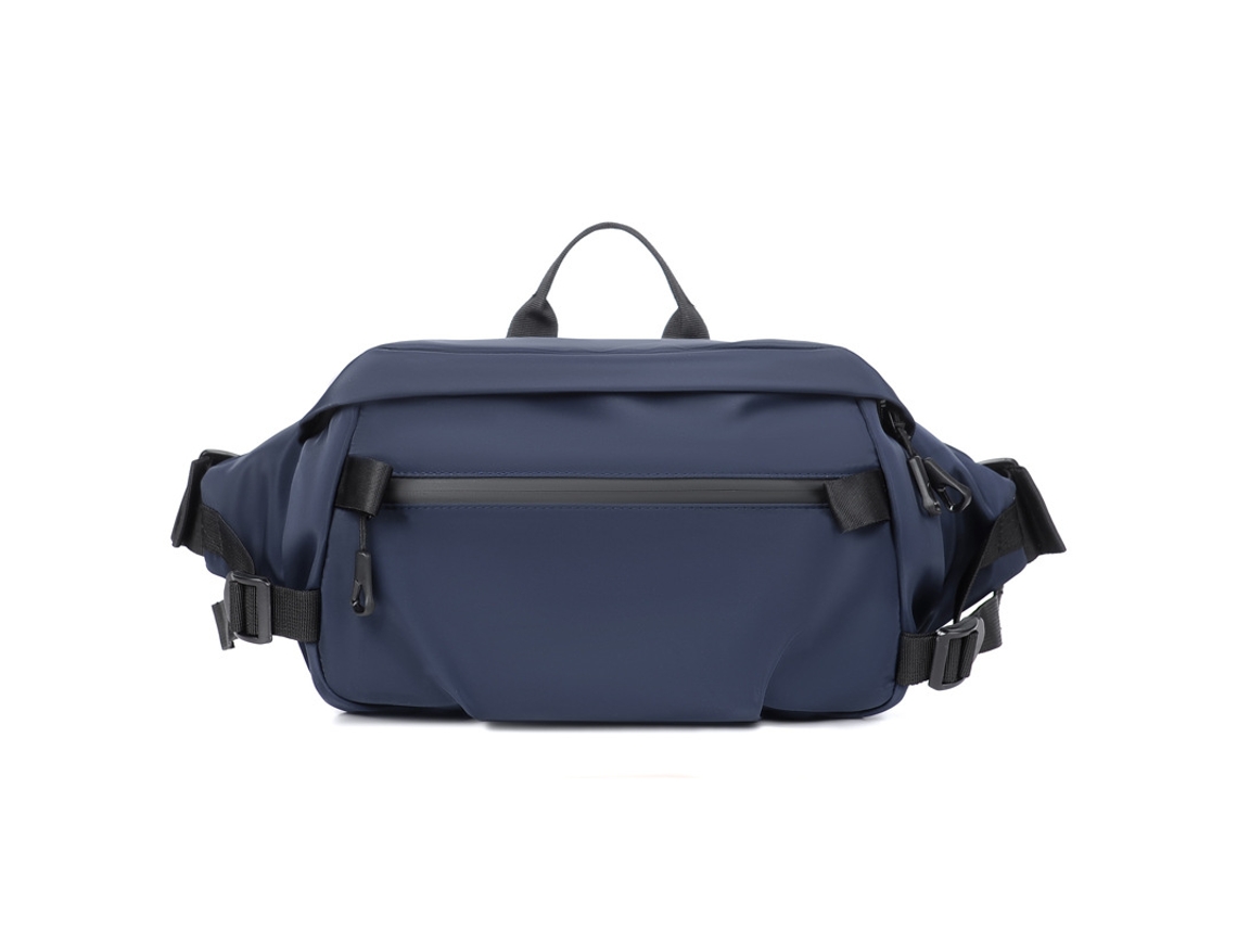 (Azul) Riñonera para hombre, bolso de hombro sencillo y elegante, riñonera deportiva, gran capacidad