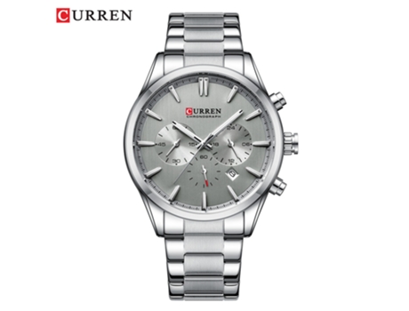 Relojes de Moda para Hombre Relojes de Pulsera multifunción Impermeables con Cuarzo y Fecha Reloj para Hombre-Concha Blanca Gris LUUCOZK