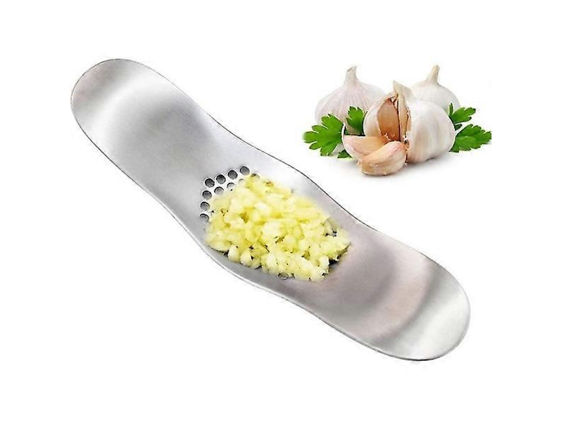 Prensa de ajos metálica, fabricada en acero inoxidable, sólida y ergonómica, utensilio de cocina para ajos. Rosewell