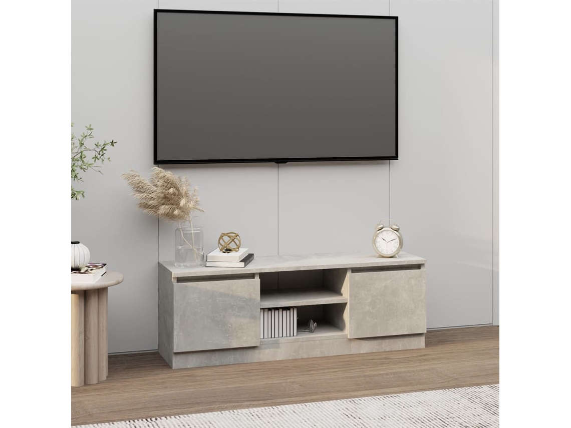 Estantería/Mueble de TV con Puerta 102X30X36 Cm Gris Cemento