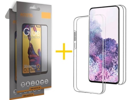 Carcasa + 2 Protectores de Pantalla para Samsung Galaxy S22 Plus 5G ACCETEL Transparente Claro