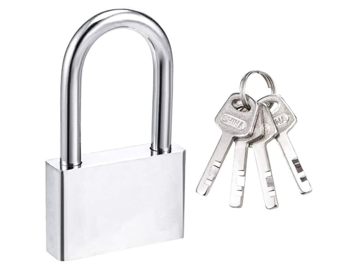 Cerradura De 50 Mm Con 4 Llaves, Acero Templado, Barra 8 Mm, Resistente Al Agua Para Armarios, Garajes Y Jardines