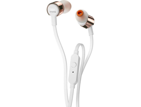 Auriculares con Cable JBL T 210 (In Ear - Micrófono - Rosa-Dorado)