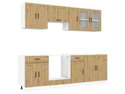 Juego de 8 gabinetes de cocina de roble artesanal EXCLUSIVO DE MAISON