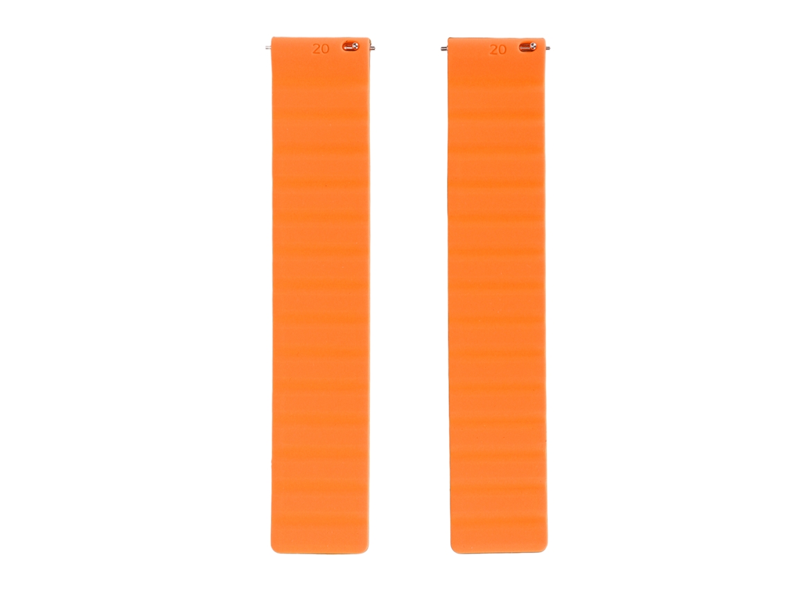 Pulseira De Relógio Magnética De Silicone Ajustável 20mm Universal Para Amazfit Bip Gts 2/3 Preto Laranja