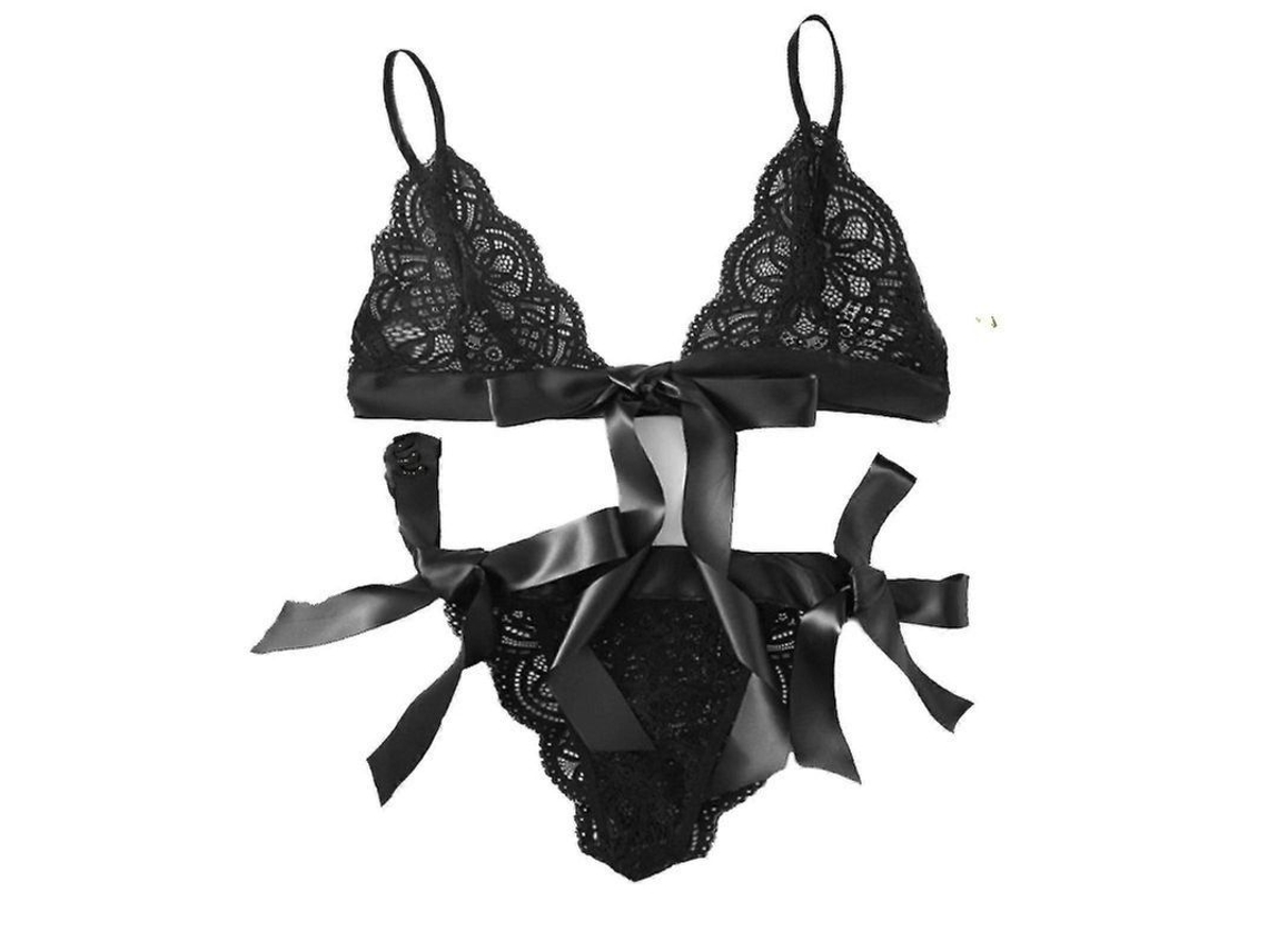2026-ropa Interior De Encaje De Tres Piezas Para Mujer Con Estilo Atractivo Y Confortable