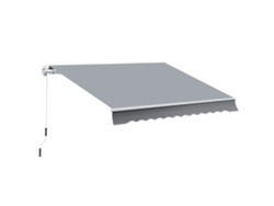 Toldo retráctil manual para balcón, con manivela, impermeable, con protección UV, color gris, para ventanas de jardín.