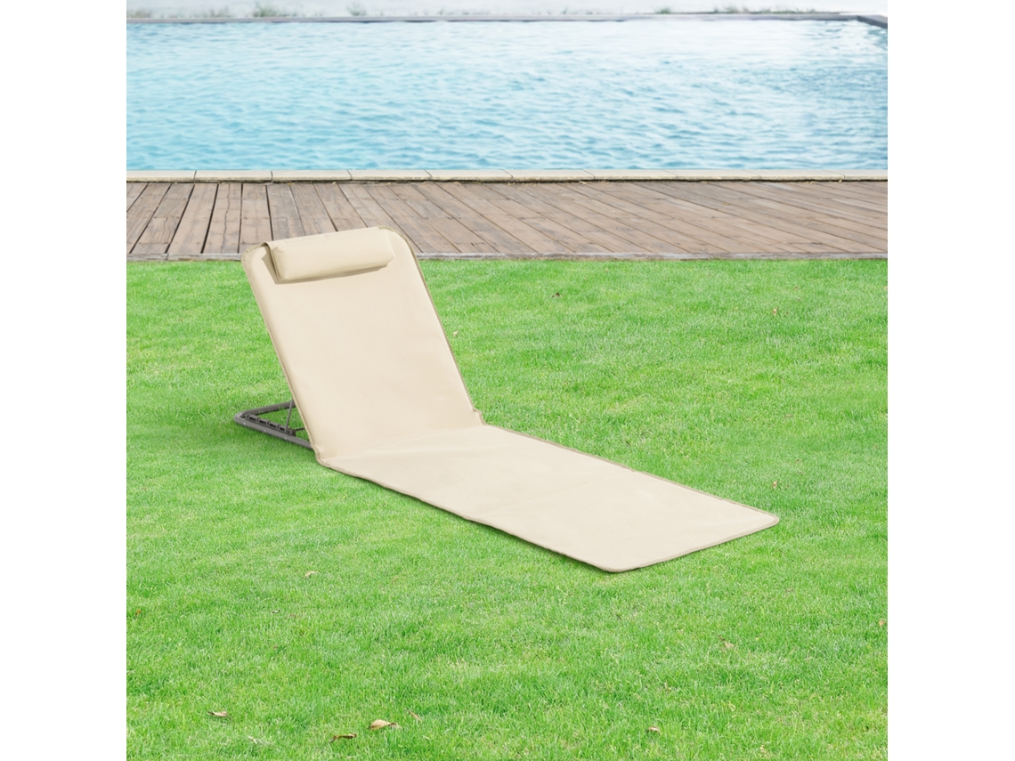 Set de 2 Tumbonas de Playa Donostia [EN.CASA] Beige (143 x 48 cm)