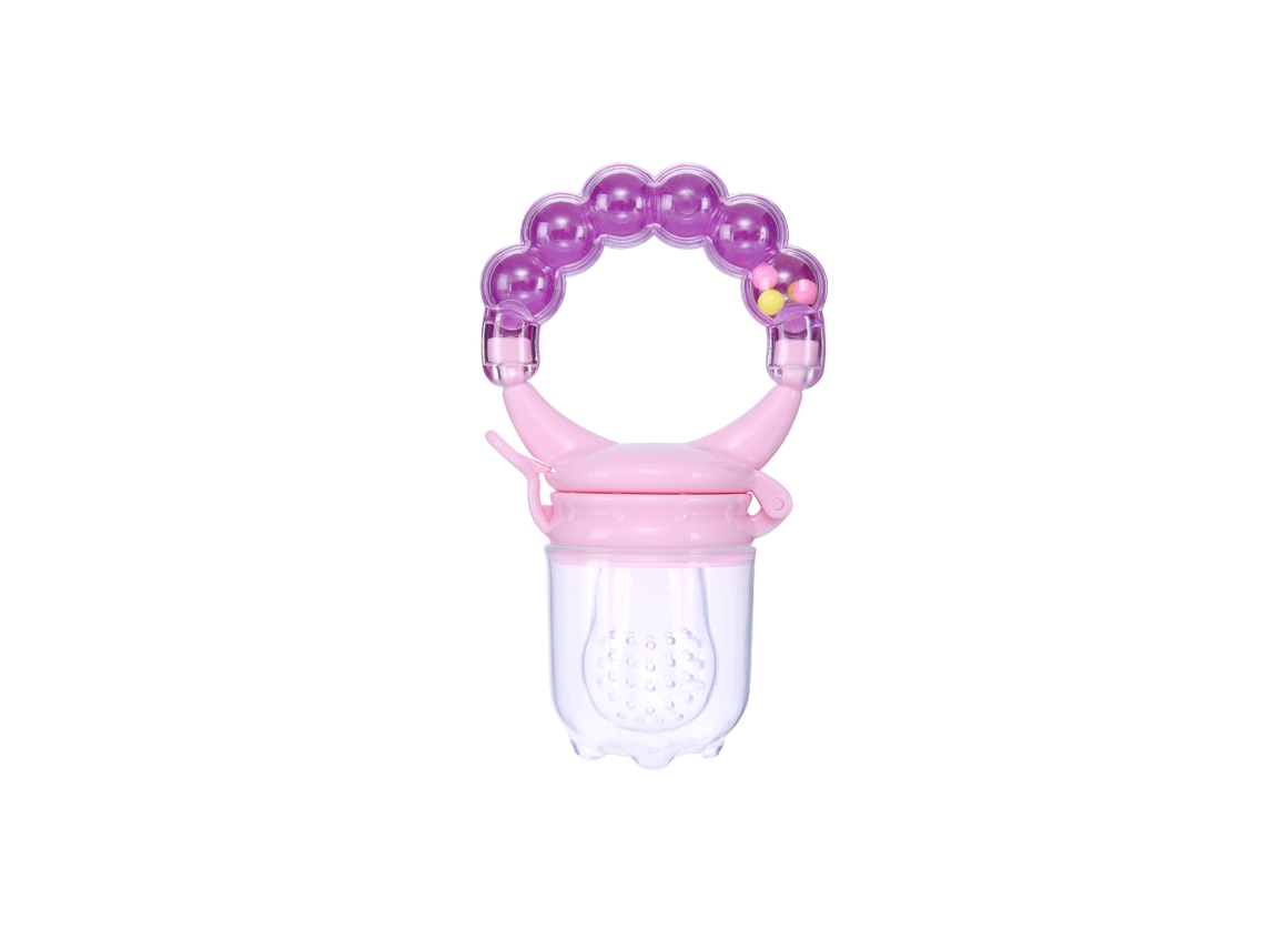 Alimentador De Frutas Y Verduras Para Bebés, De Silicona Saludable Con Tapa, Juguete Para La Dentición, Morado.