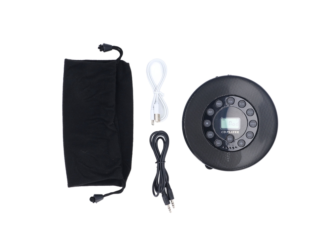 Reproductor De Cd Bluetooth Portátil Con Altavoz Antipulsación Para Coche Y Reproductor De Mp3 Recargable