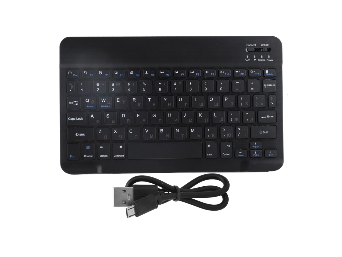 Teclado Sem Fio Bluetooth Portátil Para Tablet Android Com Layout Russo-inglês Preto
