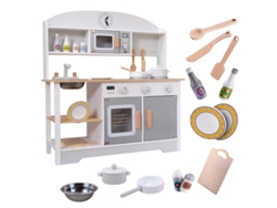 Cocina de madera de juguete para niños de 2 a 3 años, con horno, lavavajillas, microondas, estufa y 12 accesorios Magic Select.