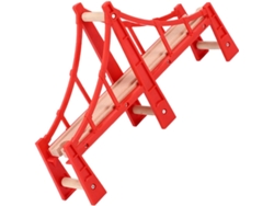 Pequeño Puente Ferroviario De Madera Roja, Modelo Suspendido, Compacto, Ligero, Tren En Miniatura