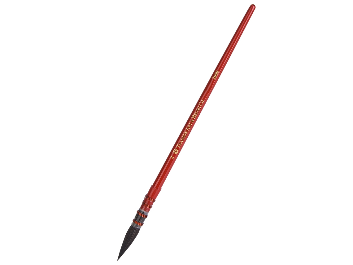 Pincel De Pelo De Ardilla Rojo De Cabeza Redonda N.° 2 Para Acuarela Y Gouache.