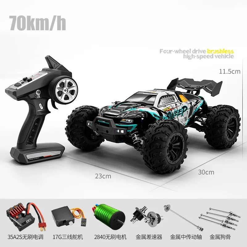 (verde) Sin Escobilla Profesional Control Remoto Cuatro Accionamientos Diferenciales Metálicos Sandland Off-road Coche Modelo