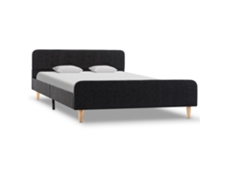 Maison Exclusive - Estructura De Cama De Arpillera Gris Oscuro 90x200 Cm