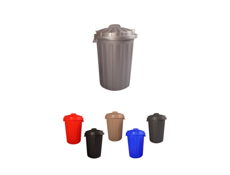 Cubo Basura Diseño Moderno de plástico Com Tapadera | Cubo resistente almacenaje e reciclar Plata 31 litros