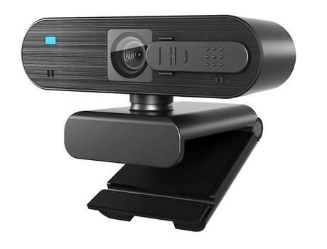 Cámara para PC con cámara web 1080P con micrófono y cubierta de privacidad Enfoque automático (negro) CHRONUS