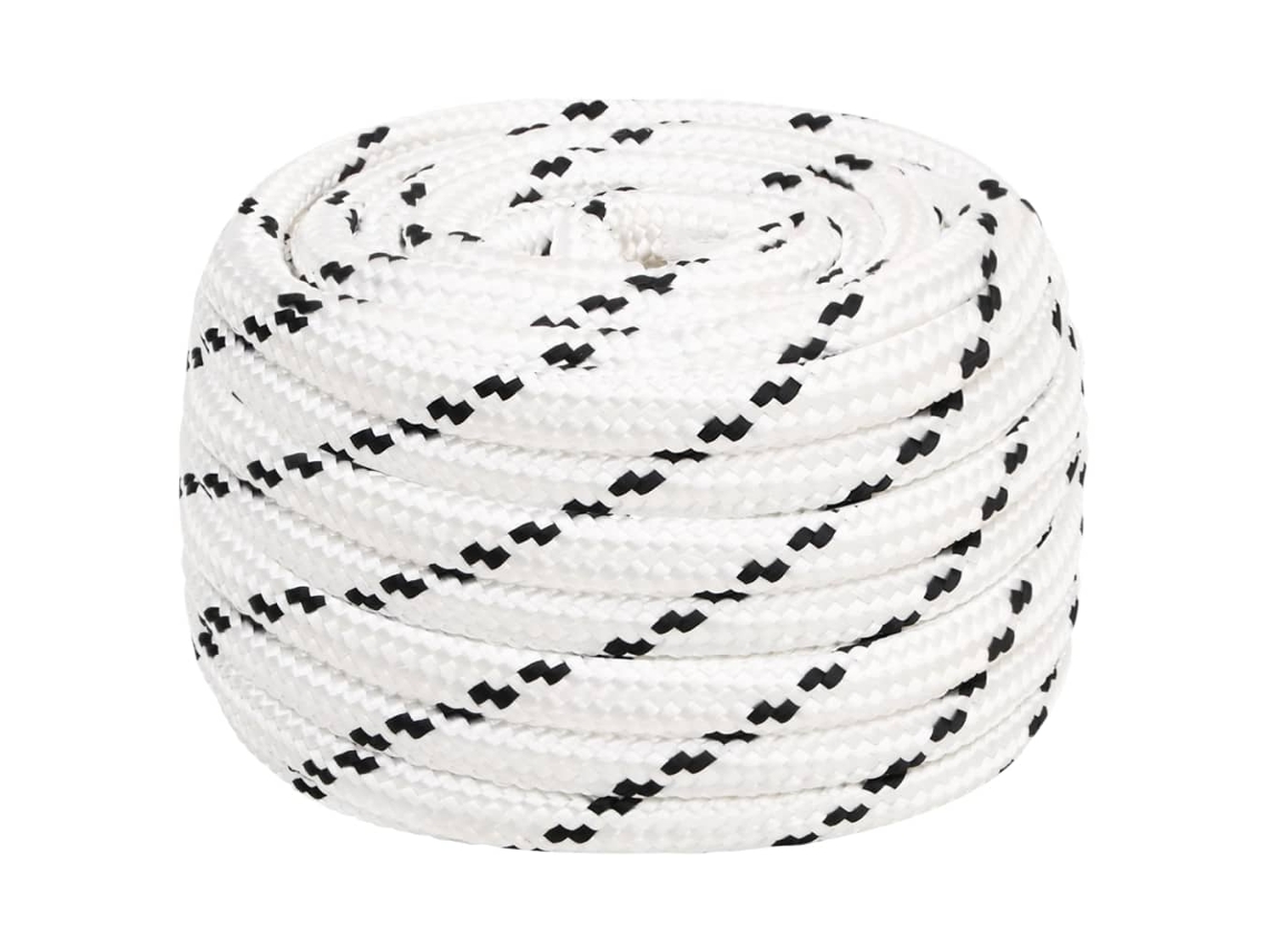 Cuerda Para Barco Trenzada Poliéster Blanco 20 Mmx100 M