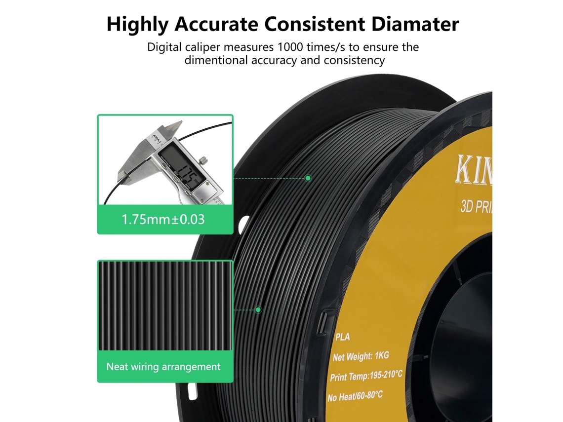 Filamento PETG para impresora 3D, 1,75 mm, 10 kg, negro: excelente resistencia y calidad para impresiones precisas