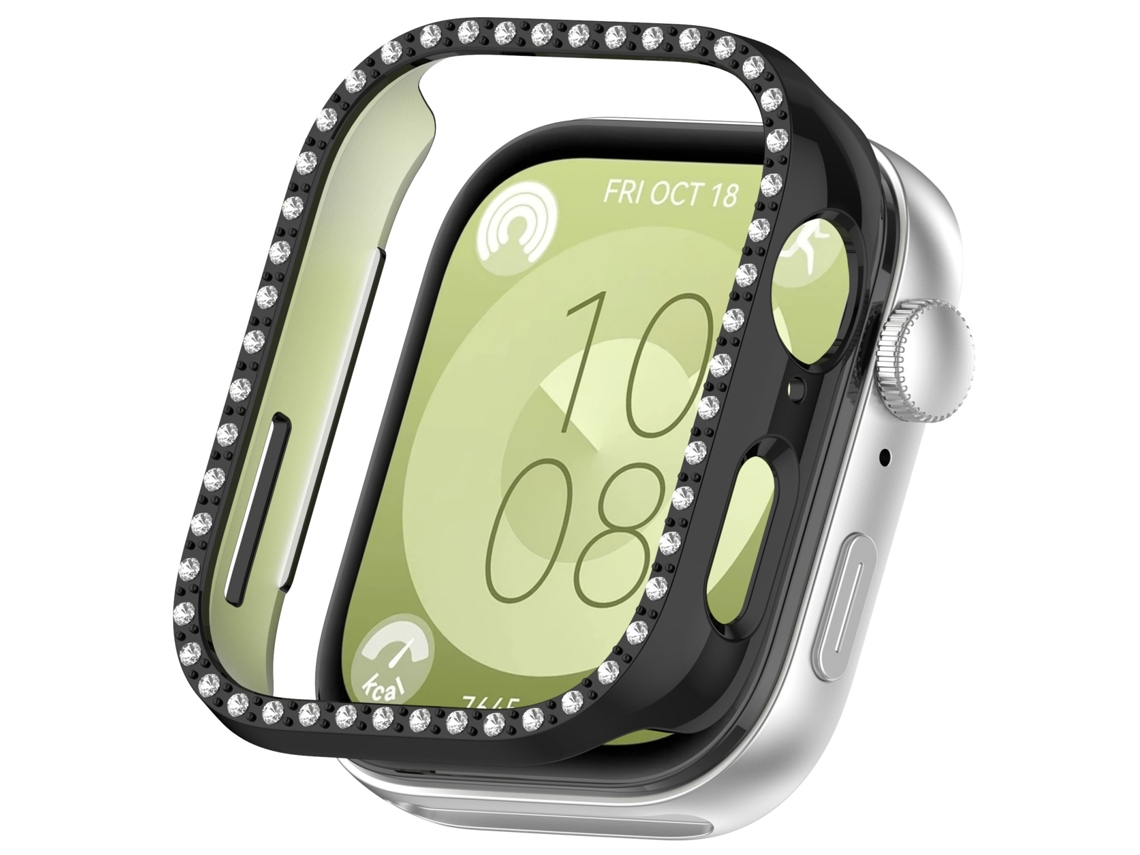 Capa para Huawei Watch Fit 3 Cravejada de Diamantes Prata GERTIZ